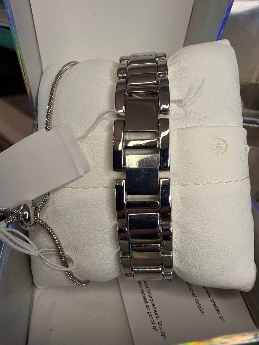 Juicy Couture Silver Bracelet Watch with Blue Sparkle Dial with bracelet - Picture 2 of 4